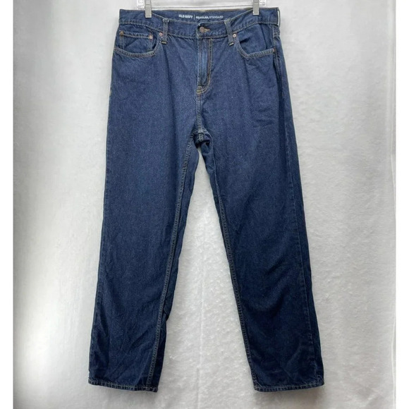 Old Navy Jeans Men's Sz 36x32 Blue Regular/Standard Fit Mid-Rise 5-Pocket Denim - Picture 1 of 6